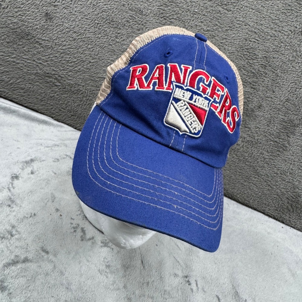Fan Favorite New York Rangers Hat Mens OSFA Blue Excellent NHL Trucker‎ Snapback